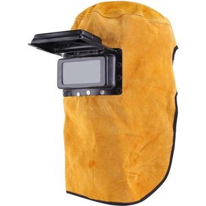 Laskap van rundleer lashelm lasmasker met lens ademend masker zonnescherm auto-darkening filter lens .