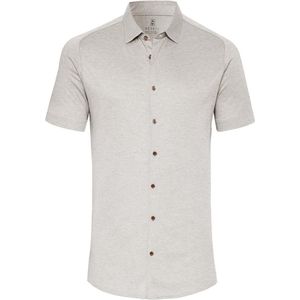 Desoto - Short Sleeve Jersey Overhemd Beige - Heren - Maat M - Slim-fit