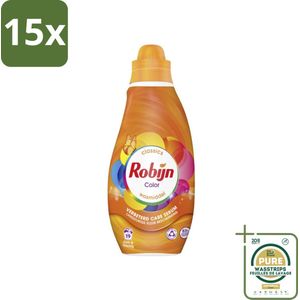 15 x Robijn - Color - Vloeibaar Wasmiddel - Klein & Krachtig - 19 Wasbeurten - 665 ml - Grootverpakking - Kleurbeveiliging - Kleurintensiteit - Wasmiddel Voor Gekleurde Was - Biologisch Afbreekbaar - Recyclebare Fles