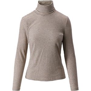 Zusss - Top met Tricot Col en Streep - Zwart - Dames