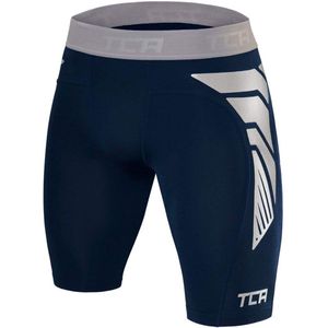 TCA Mannen CarbonForce Pro Compressie Basislaag Korte Broek Thermisch Ondergoed - Donkerblauw, XXL