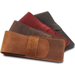 Rood Lederen Etui Pencil Pouch - Voor Tekenen en Schrijven