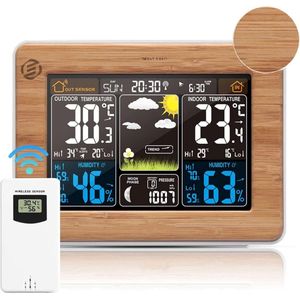 Equivera Weerstation Binnen en Buiten - Weerstation - Draadloos - Thermometer, Barometer, Hygrometer - Buitensensor - Temperatuur - Weersvoorspelling