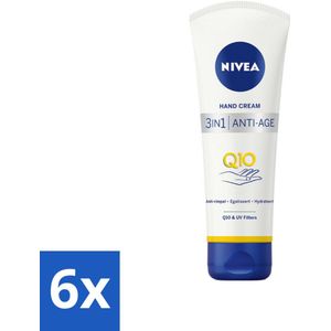 6 x NIVEA - Handcrème - 3-in-1 Q10 Anti-Veroudering - Anti-rimpel - Egaliseert - Hydrateert - 100 ml - Nivea Handcrème - Anti-rimpel Crème - Anti-aging - Pigmentvlekken - Droge Handen