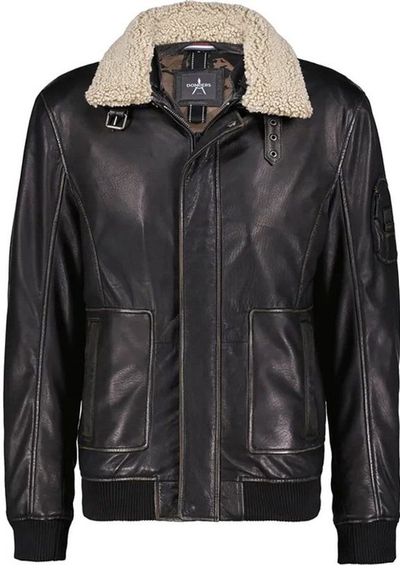 Donders 1860 - Leren Pilotjack - Zwart - 52696