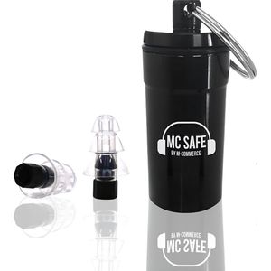 MC SAFE siliconen oordoppen gehoorbescherming 30dB met opbergdoosje - earplugs - festival vliegtuig klussen motorrijden
