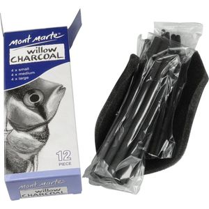 Mont Marte® 12 delige set Wilg Schets Houtskool S/M/L