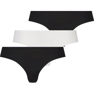 Hunkemöller 3-pack Invisible Brasilian Lace Dames Onderbroek - Zwart - Maat XS