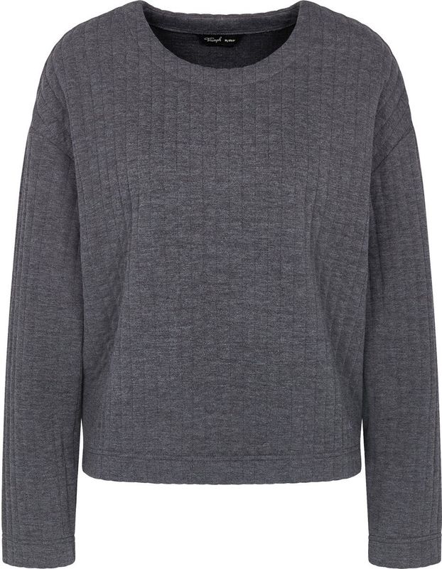 Triumph - COZY COMFORT - Pyjamatop - Donkergrijs - Lange Mouwen - Ronde Hals