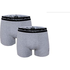 Kappa Boxershorts - Elastisch Katoenen Heren Ondergoed - 2PACK - Lichtgrijs - Maat: M