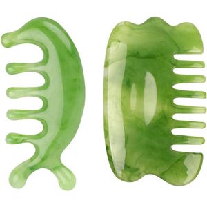 Allecto Plus - Set Gua Sha: Gezichtsmassagesteen voor SPA-massage - 2 stuks voor nek, benen en rug - Ontspanning thuis