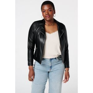 MS Mode Jas Leerlook jasje met zilveren details