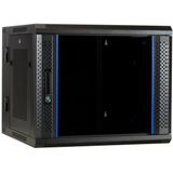 DSIT - 9U Wandkast - Serverbehuizing - 600x600x500mm - Kantelbaar met Glazen Deur en Geperforeerde Zijwanden