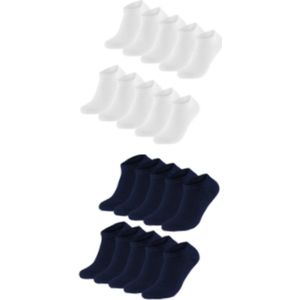 GIANVAGLIA Deluxe NAVY-WHITE 20-Pack Katoenen Enkelsokken Unisex 35-40