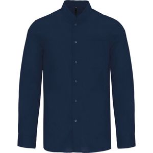Kariban Herenoverhemd met Mao kraag lange mouwen K515 - Navy - S