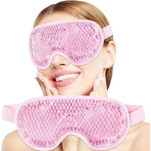 1 stuk roze verkoelend oogmasker herbruikbaar gel oogmasker voor gezwollen ogen, ijs oogmasker koud oogmasker met zachte achterkant voor verlichting van vermoeidheid van de ogen en hulp bij het slapen