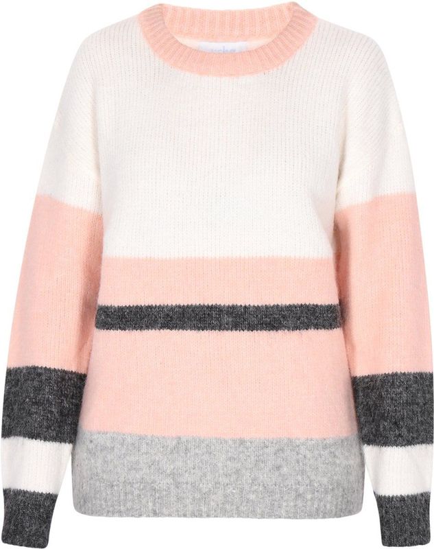 usha - BLUE LABEL - Trui - Grijs - Gestreept - Lange Mouw