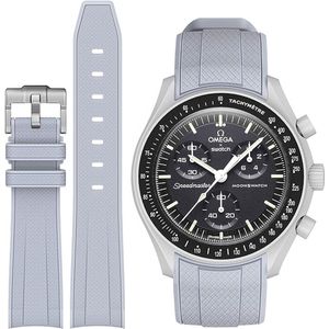 MoonSwatch - Omega - Swatch - Rolex - SEIKO - Speedmaster - Rubberen horlogeband met perfecte pasvorm - 20mm - Grijs
