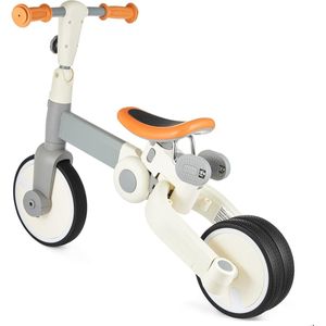 5-in-1 Loopfiets Balance Bike Trike voor Kinderen van 1,5 tot 5 Jaar - Baby Loper met Verwijderbare Pedalen - Grijs - Geschikt vanaf 2 Jaar - Multifunctionele Loopfiets en Tricycle