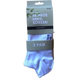 Bamboe Enkel Sokken Wit - 6 paar - Maat 35/38 - Naadloos - Perfecte pasvorm!