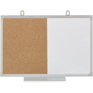 Relaxdays combibord - prikbord en whiteboard - duobord - combinatiebord - magneetbord - 30 x 45cm