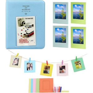 Instax Mini 6-in-1 Deluxe Set | Fotoalbum 65-vaks + 4 Magnetische Fotolijstjes + Fotoslinger | Geschikt voor (o.a.): Fujifilm Instax Mini 12 / 7s / 8 / 9 / 11 / Evo / 25 / 90 / Link / SP-2 / Liplay / Film Polaroid | Fotoboek Foto Album Fotoslinger