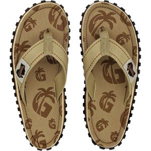 Gumbies - heren Teenslipper - ISLANDER CANVAS FLIP-FLOPS - PALM - Bruin - Multi G - Maat 44