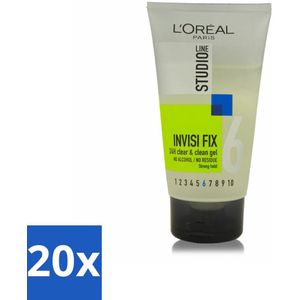 L'Oréal Studio Line Invisi Fix 24H Clear & Clean Gel Strong 150 ml - Bulkverpakking - 20 stuks