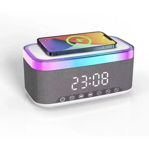 Yuconn - Digitale Wekker - Multifunctioneel - Draadloze Oplader - Nachtlamp - Bluetooth Speaker