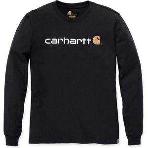 Carhartt 104107 Core Logo Longsleeve T-Shirt - Relaxed Fit - Black - XS