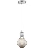 Home Sweet Home hanglamp geborsteld staal vintage - hanglamp inclusief LED lamp G95 - dimbaar - pendel lengte 100 cm - inclusief E27 LED lamp - rook