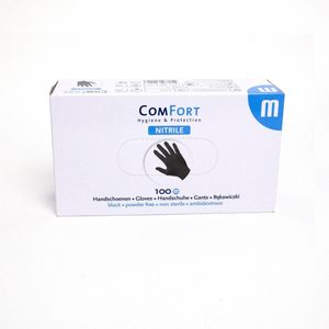 Nitril Handschoenen Wegwerp Medium Zwart - Comfort Hygiene & Veiligheid - ongepoederd