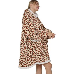 Oversized Deken Hoodie - Fleece Draagbare Deken voor Unisex Volwassen Vrouwen Mannen, Pluizige Giant Comfortabele Hooded Sweatshirt, One size