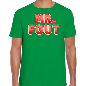 Bellatio Decorations Foute party t-shirt voor heren - Mr. Fout - groen/rood - carnaval L