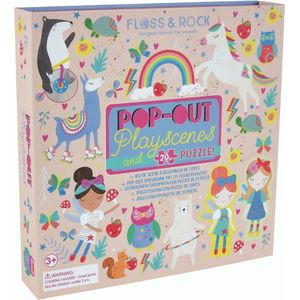 Floss & Rock Speeldoos, Regenboog Fee - 2 in 1 - 21,5 x 21,5 x 4,5 cm