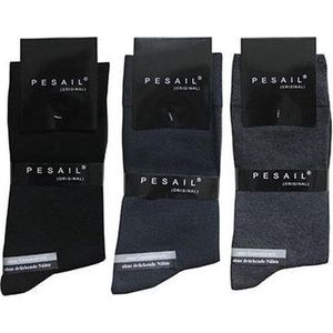 Pesail - 9 Paar Herensokken Damessokken Blauw Zwart Grijs Maat 39-42 - Sokken Heren - Sokken Dames