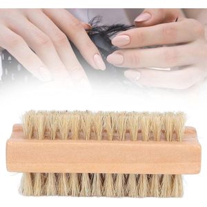 Houten Nagelborstel met Varkenshaar voor Manicure en Pedicure Dubbelzijdige Nagelborstel voor het Reinigen van Nagelriemen Voet