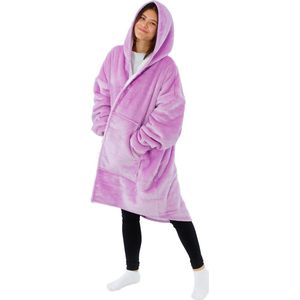 Vestie Hoodie Deken Met Rits - Hoodie Blanket With Zipper - Oversized Draagbare Deken - Sherpa Fleece - Purple - Paars