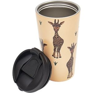 Eco Chic - The Travel Mug (thermosbeker) - N26 - Beige Giraffes NIEUW