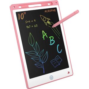 Tekentablet kinderen - 10 inch, Roze met kleurenscherm - Drawing tablet, Grafische tablet, LCD tekentablet - ACROPAQ