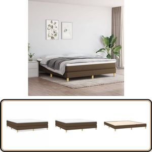 vidaXL Bedframe Stof Donkerbruin 180x200 cm Boxspring Frame - Bed Frame - Donkere Kleuren - Houten Bed - Tweepersoons Bed