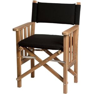 Regisseursstoel II Teak Premium met Zwarte kussenset