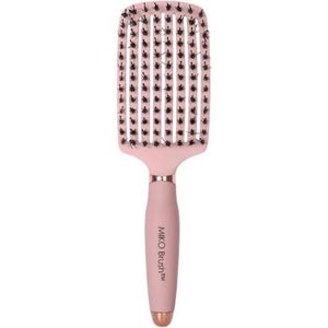 Miko brush - Haarborstel - Anti klit - Borstel - Rose - Curved - Kappers borstel - Ontwarrend Haar - Zwijnenhaar