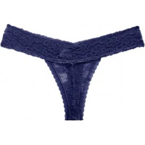 Dunne String met Kant - Doorzichtig - Blauw - Sexy, Licht en Comfortabel - Dames Lingerie / Ondergoed - Maat M