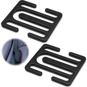 2 stuks metalen autoveiligheidsgordelclip zwart - veiligheidsgordelversteller - metaal - veiligheidsgordel lock clips - geschikt voor alle modellen
