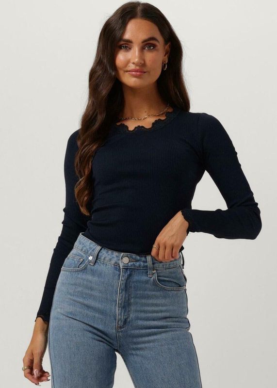 Rosemunde - Shirt - Navy - Lange Mouw - Aansluitende Pasvorm