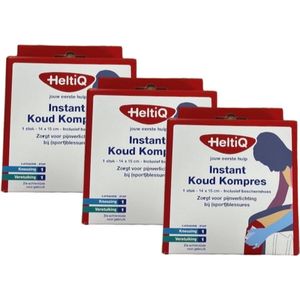 Instant Cold Packs 14x15cm Set 3 Stuks, Inclusief Beschermhoes