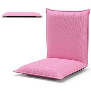 FURNIBELLA -Vloerstoel met 6-standen verstelbare rugleuning game stoel gestoffeerd roze