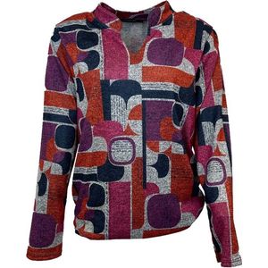 Blouse N215 cyclaam print LM Pink Lady naam S