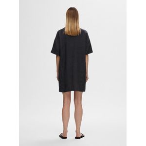 Selected Femme Linnie 2/4 Short Linen Shirt Dress Black